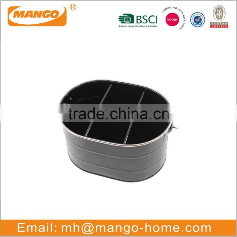 Black color galvanized beer bottle holder bucket with stainless steel metal frame