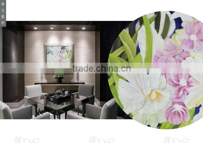 Beautiful flower designs fabric painting for wall art decor