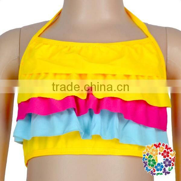 2017 New Arrival Summer Girls Colorful Ruffle Bikini Swimming wear