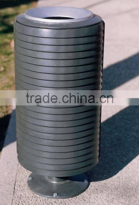outdoor dustbin, standing trash can, cast iron