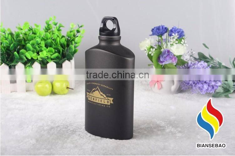 500ML matte black Flat Water bottle