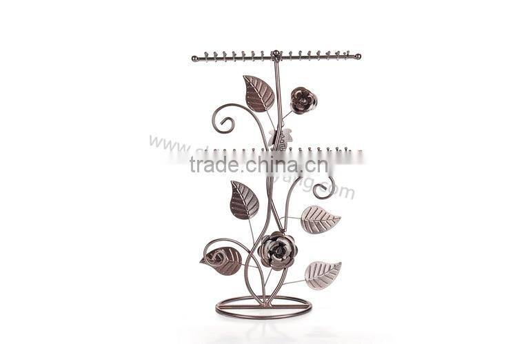 Rose metal jewelry display neck stands 2 layers jewelry stand