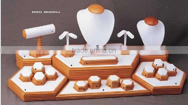 Morden luxury jewellery shop counter showcase for wooden jewelry display set