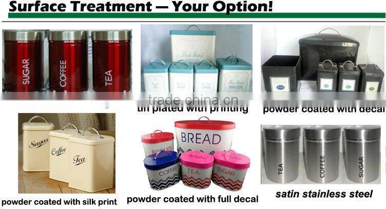 yellow canister sets powder coated round Kitchen Canister Set 4