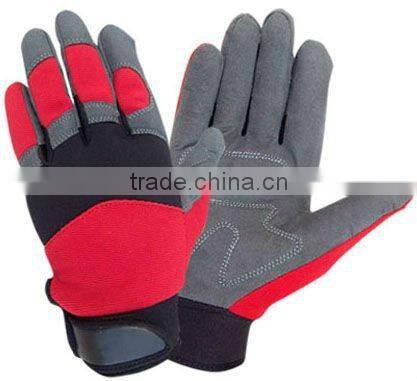 Synthetic leather safety fluorescent gloves JRM56