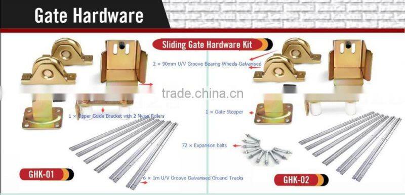 Sliding Gate Use Tracks And Wheels Installed On The Concrete Floor