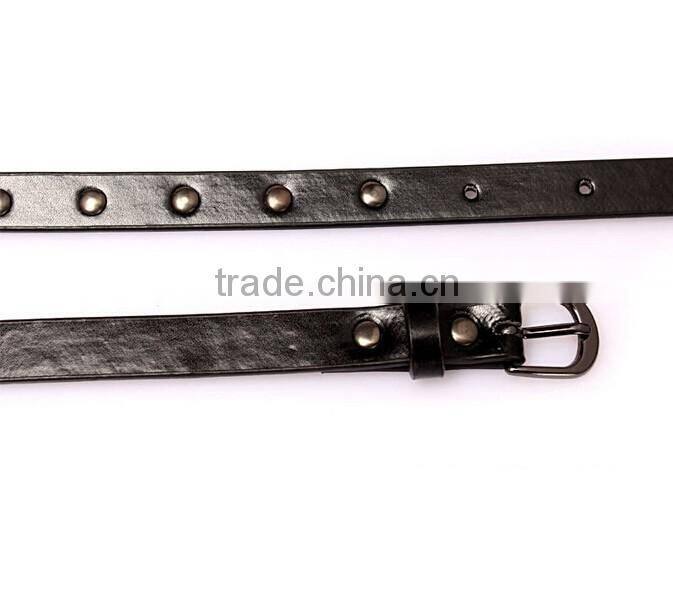 Wholesale rivets decorated D buckle sex girl thin PU knot waist belt