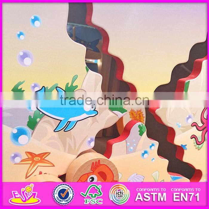 2016 new design children wooden classic toy bead maze W12D033