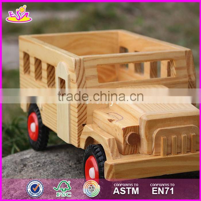 2017 New products kids small toys solid wooden toy cars and trucks W04A332