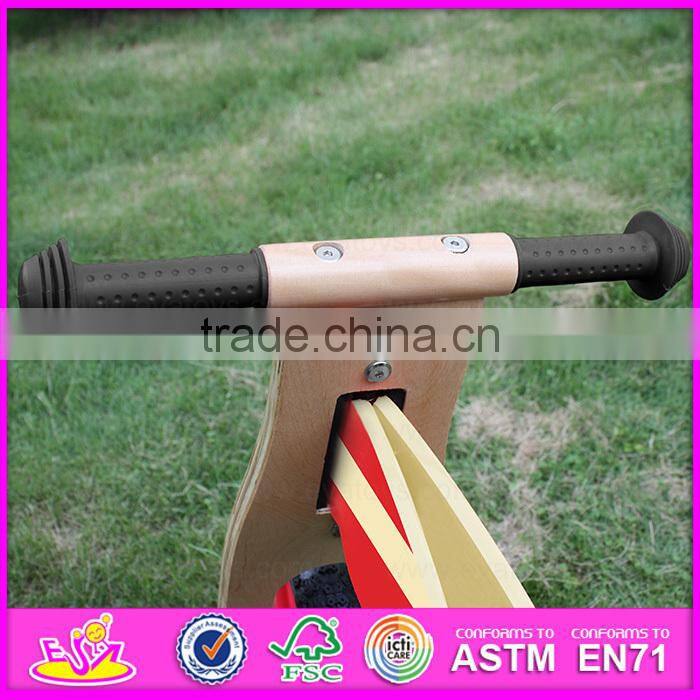 12 inch plywood waterbase painting Kids Sports Wooden Bicycle,Modern wooden walking kids balance bicycle W16C116