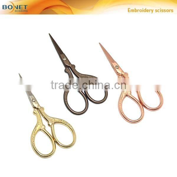 elegant vintage/retro/antique copper plating gift/present embroidery scissors