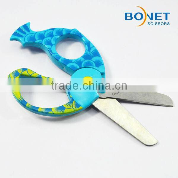 SSC0019 5-1/2" stationery fish pattern kid animal scissors