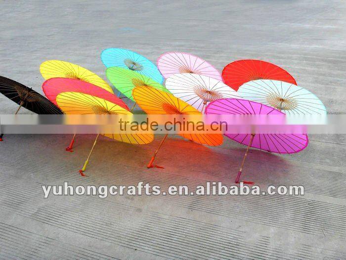 White color silk wedding parasol