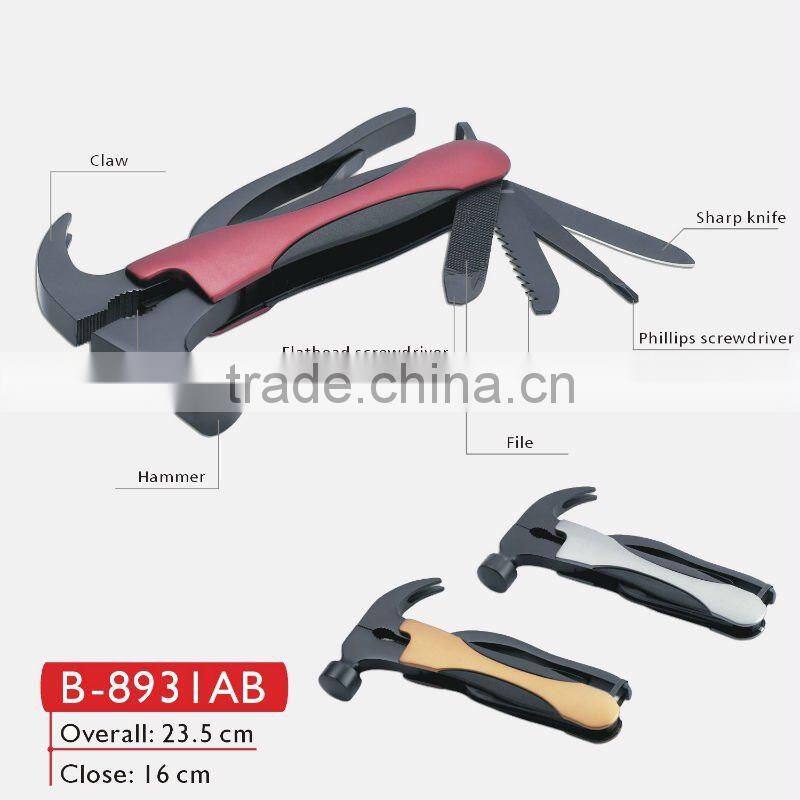 Black transform multi functioanl hatchet wrench hammer spanner screwdriver tool small hammer mill types B-8931ABT1