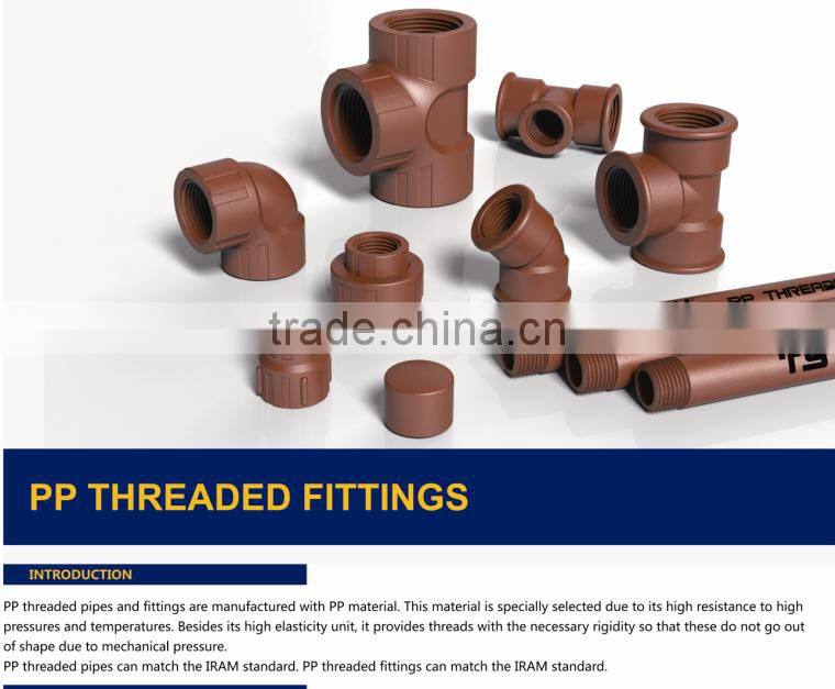 TY High quality PP threaded pipes&fittings FEMALE TEE A eco-friendly Cheap Price Full Size factory price list discount