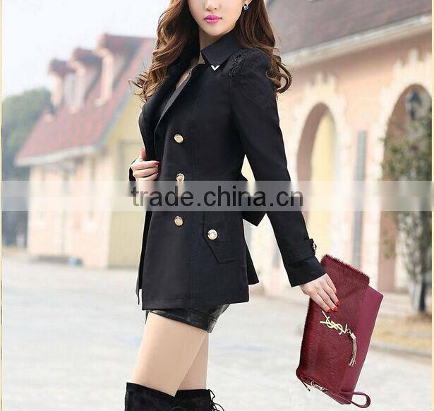 The fashion double-breasted women long coat