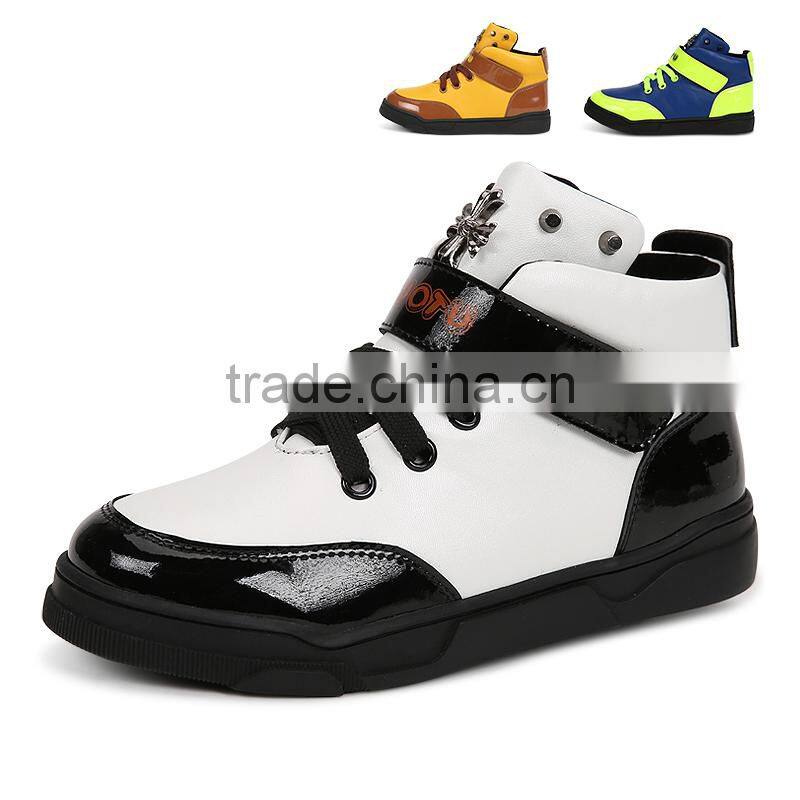 new style fashion high top children casual shoes sneakers for boys, best quality kids high upper shoes sample made in china