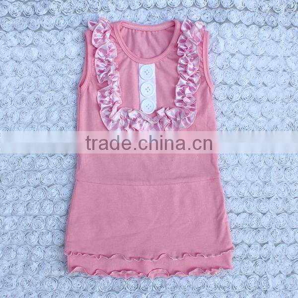 wholesale cute summer kid outfits with button decoration