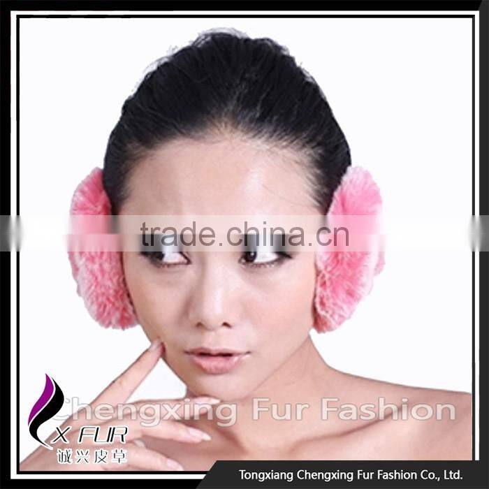 CX-EM-03K Fashion Winter Ladies Rex Rabbit Fur Earmuff