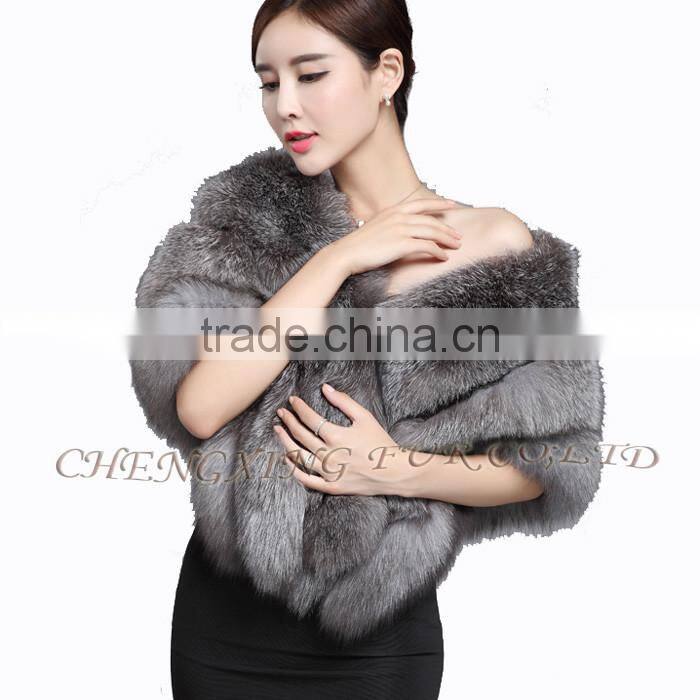 CX-B-133A Luxury Handmade Winter Cape/ Wedding Decoration Dress Fox Fur Shawl