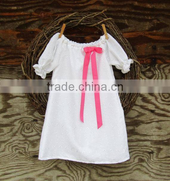 2017 New arrival baby Clothes wholesale hot sale white cotton cheap Children's Boutique fashion 3-5 year old girl dress