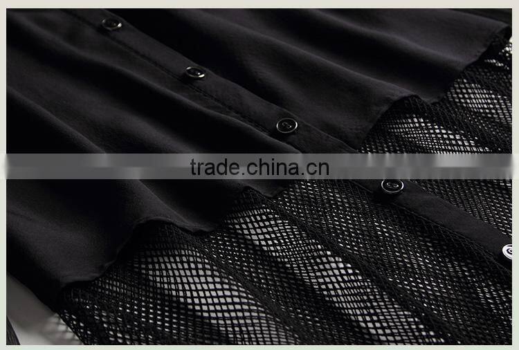 HOYUGO 2015 spring new middle long fashion real silk transparency coat