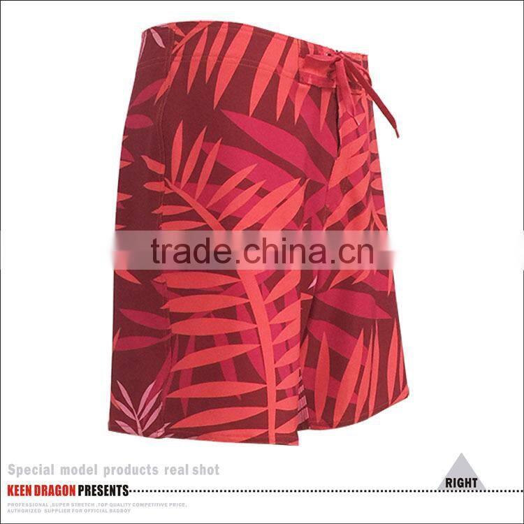 Four way stretch fabric digital printing mens board shorts custom