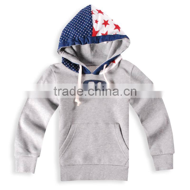 Bulk sale childrens printing hoodies fleece crewneck fitted hoodie sweatshirts 200G