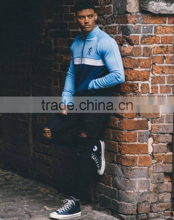 92% Polyester 8% Elastane Navy/White/Blue Mens Full Zipper Outdoor Performance Jacket Baseball Jacket Gym Tracksuit Top