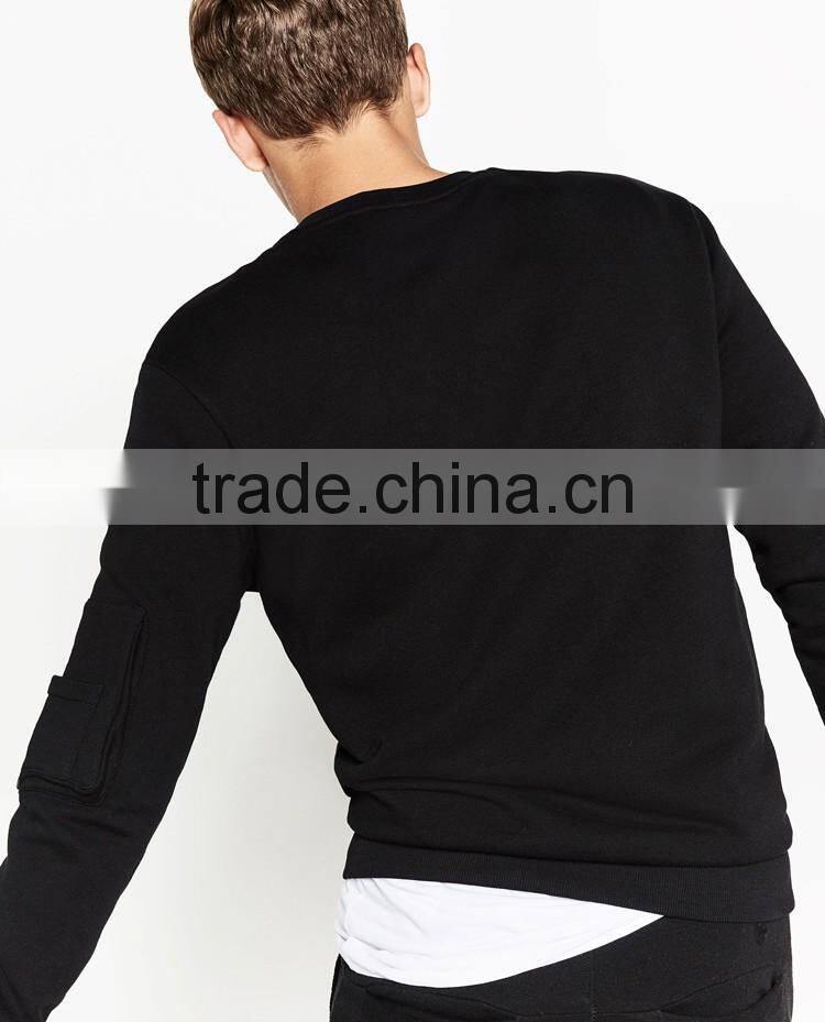 Hot sale cheap custom wholesale side pocket pullover mens sweatshirt
