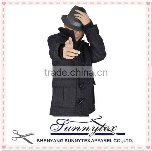 2016 fake horn rib woolen jacket