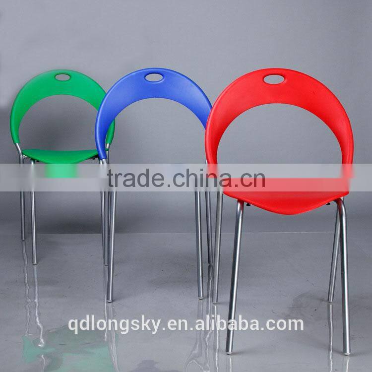 LS-4016 High quality Cheap plastic dining chair stackable simple chair for wholesale