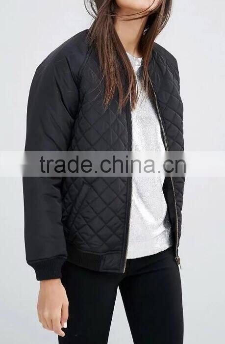 Runwaylover EY0999C Wholesale winter women casual padded jersey cotton quilted bomber jacket