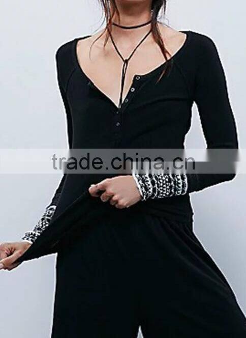 EY0882S Trendy v neck jumper basic style women sweater 2016