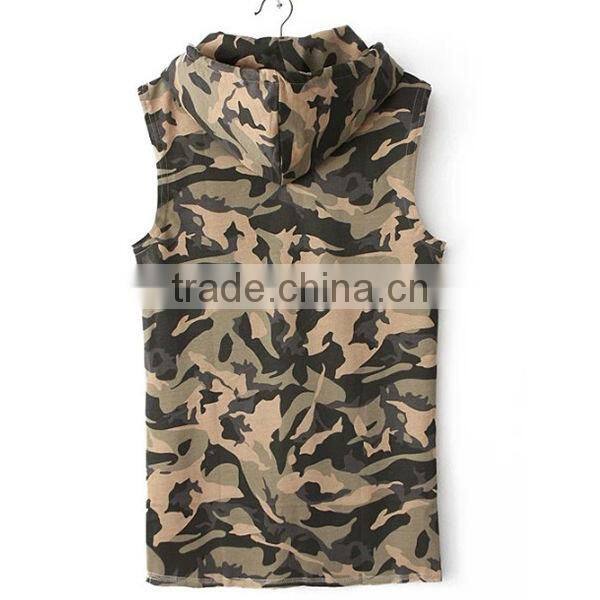 Fashion Print Plain Camouflage Hoodies Without Hood