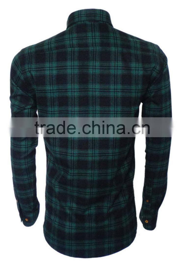 2015 new Brand Autumn Flannel mens plaid button-down collar warm fashion shirt