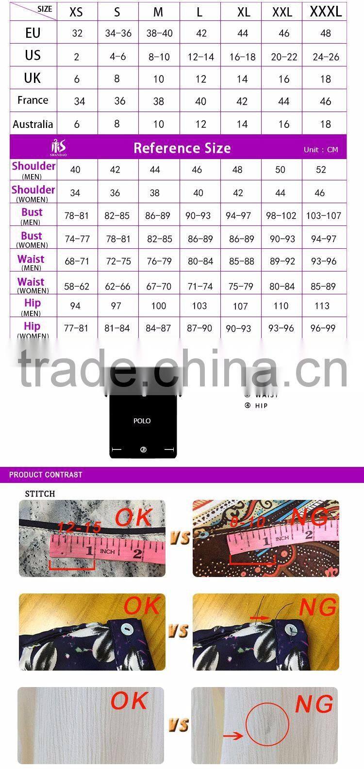 2015 Guangzhou Shandao OEM Cheap 200g 35% Cotton 65% Polyester With Button Short Sleeve Fashion Clothing