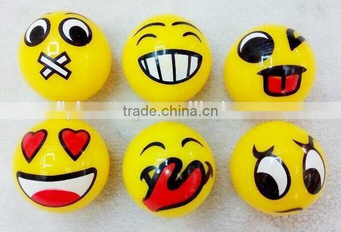 Flashing TPR bounce ball skip ball rubber bounce ball emoji ball
