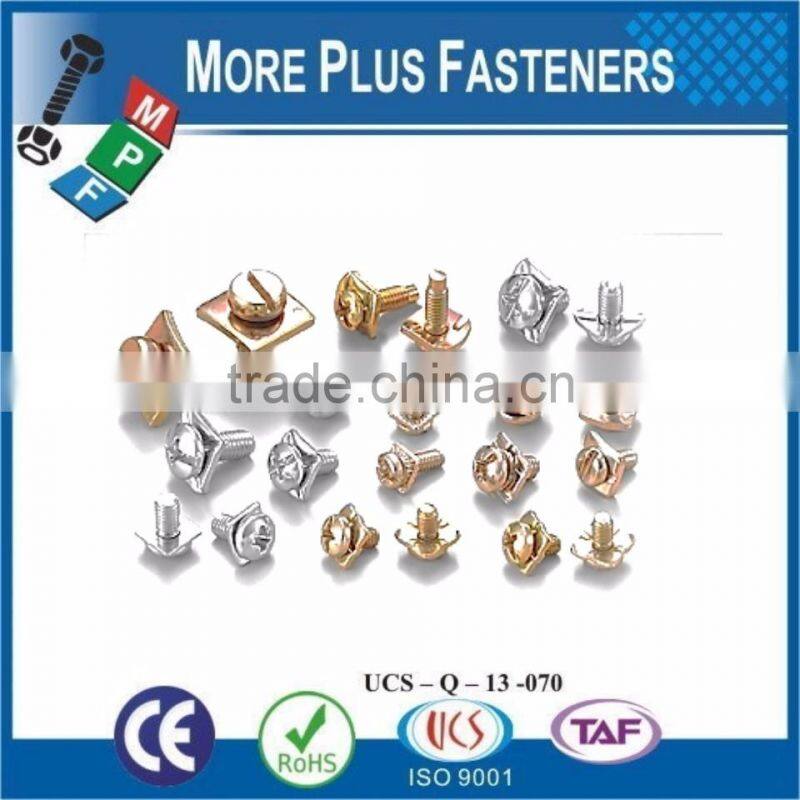Made in Taiwan Standard and Non Standard SEMS Screw Captive Screws Zinc Plated Yellow Zinc Plated