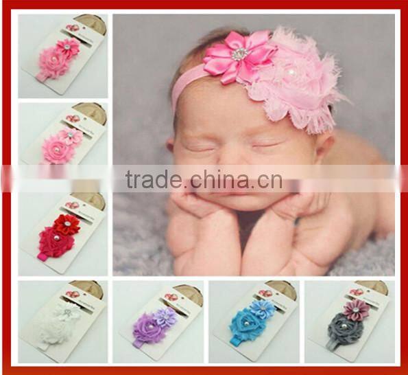 New Design 2015 Hair Crown Children Fabric Lily Flowers Baby Headband/Korean Design Baby Headband/Fancy Newborn Baby Headbands