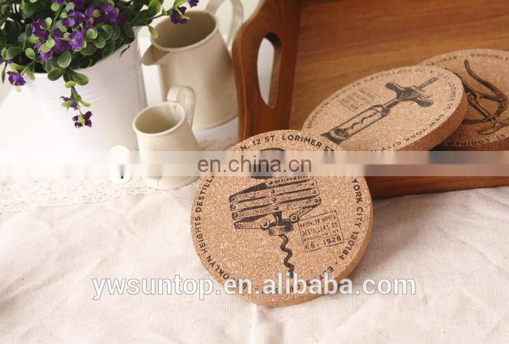 Bottle Opener Pattern Cork Coaster wooden craft Home Decorations 3styles
