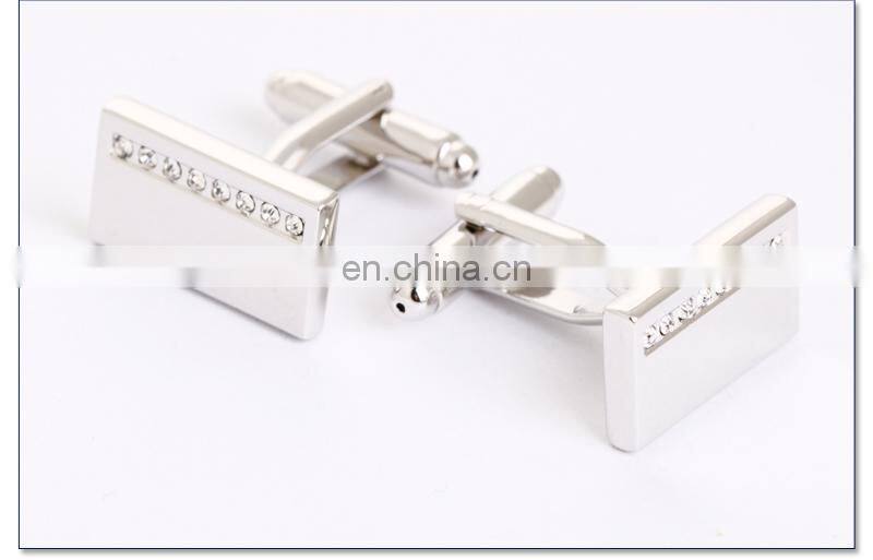 2015 HOT shirt Silver cufflinks for mens gifts Brand cuff Crystal cuff links