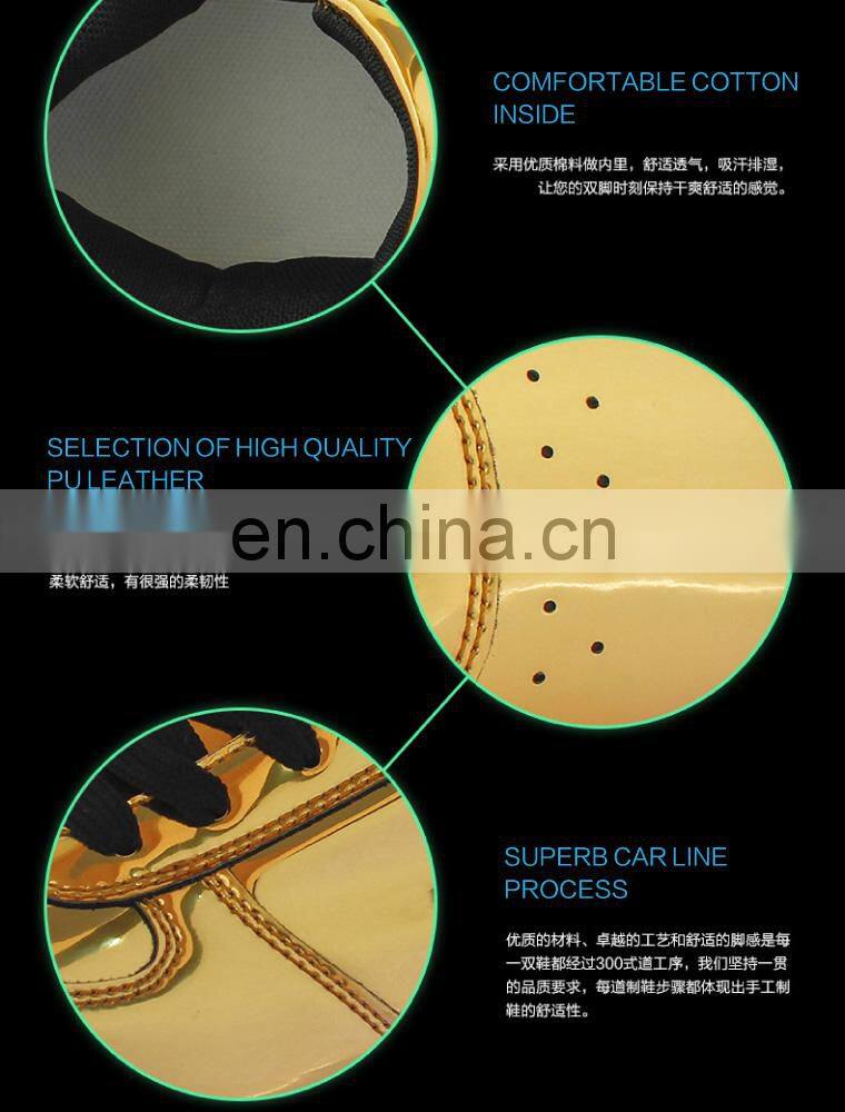 wholesale shining mirror finish PU leather street dance night club LED shoes