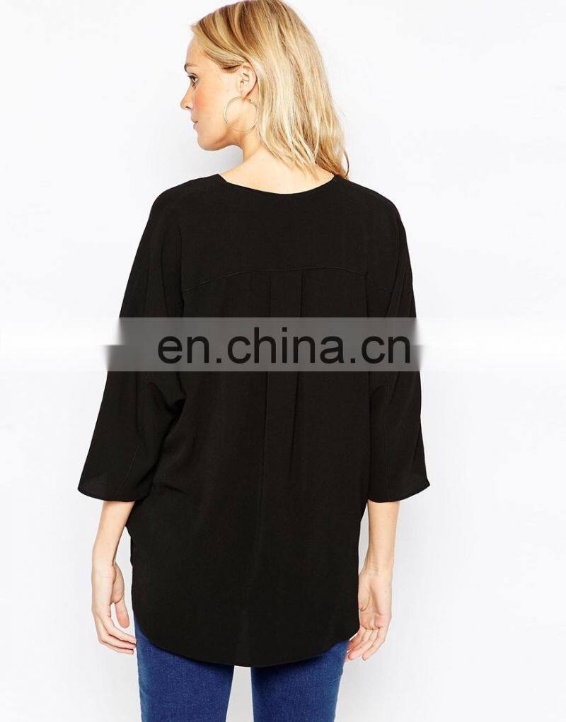 Wrap Front Woven Top Wholesale Blank Maternity T Shirts
