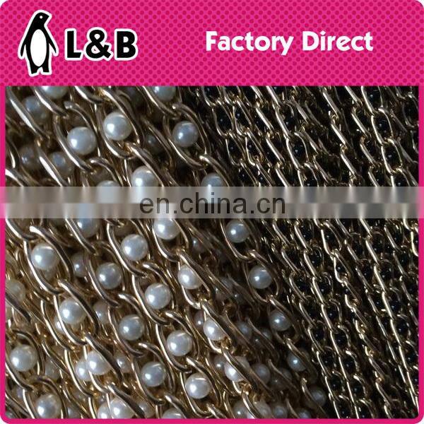 wholesale decoration chain pear beaded long chain gold black beads chains
