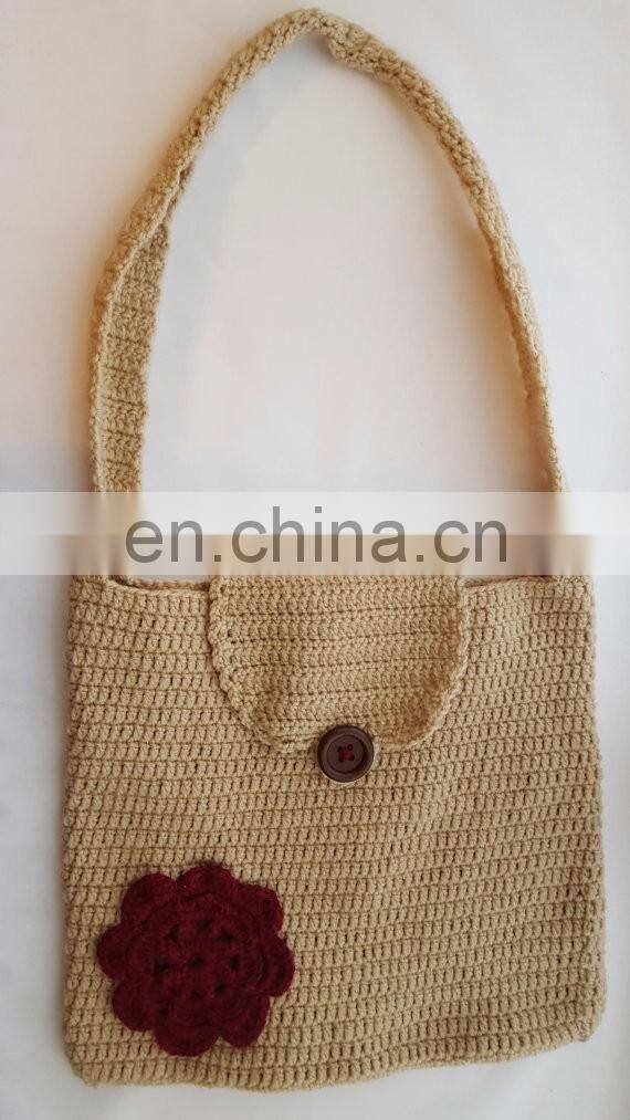 White Flower Handbag, Crochet Handbag, Handmade Colorful Handbag