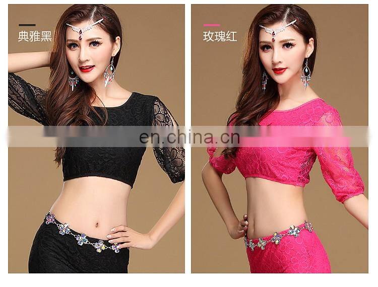 S-3101 Hot sexy flower high quality lace belly dance top