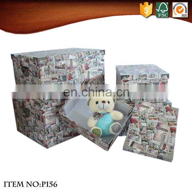 Folding fabric storage cardboard gift boxes containers