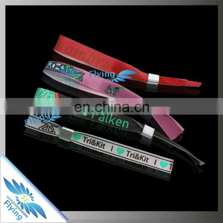 soft wear festival custom satin wristband fabric wristbands with lock