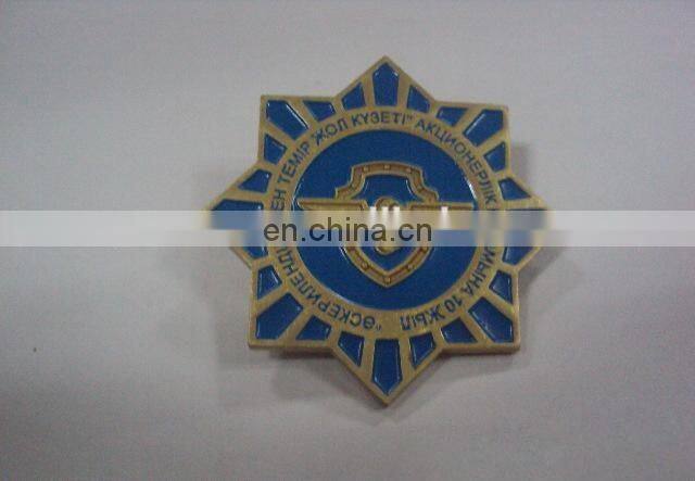 flower shaped badge/ emblem / metal lapel pin hard enamel